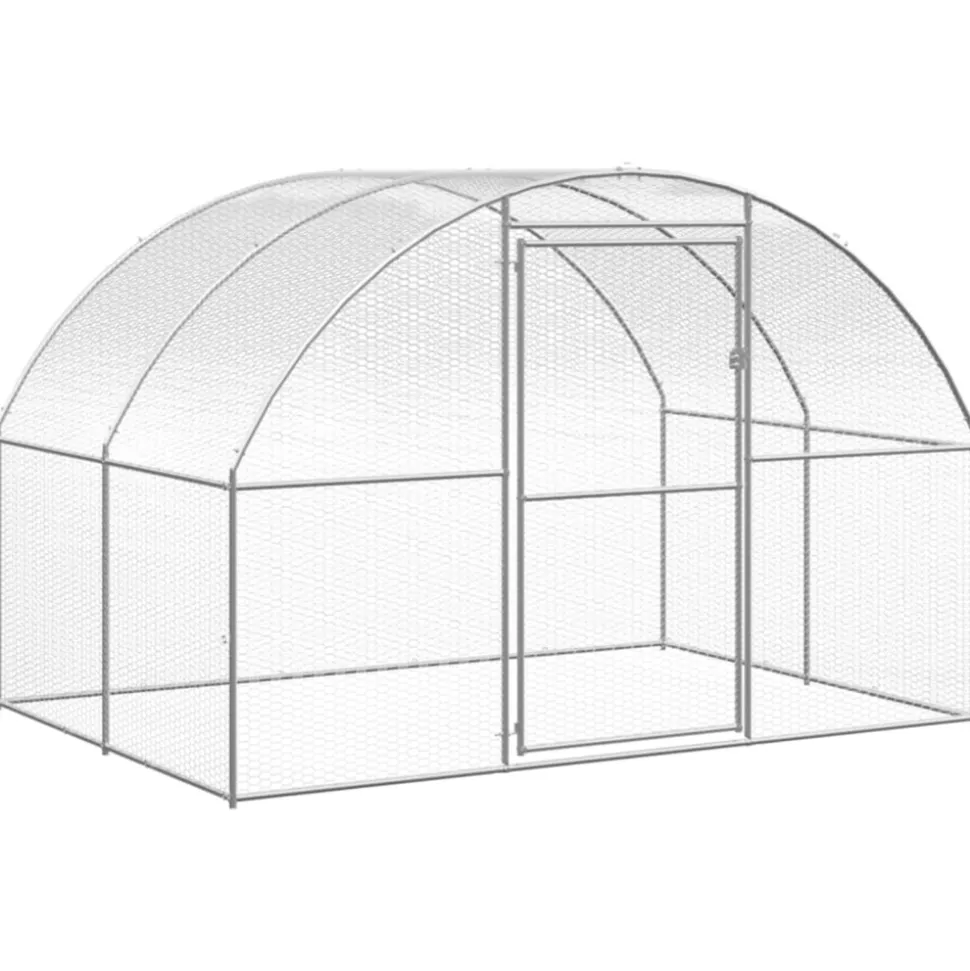 VIDAXL - Poulailler d'extérieur 3x4x2 m acier galvanisé
