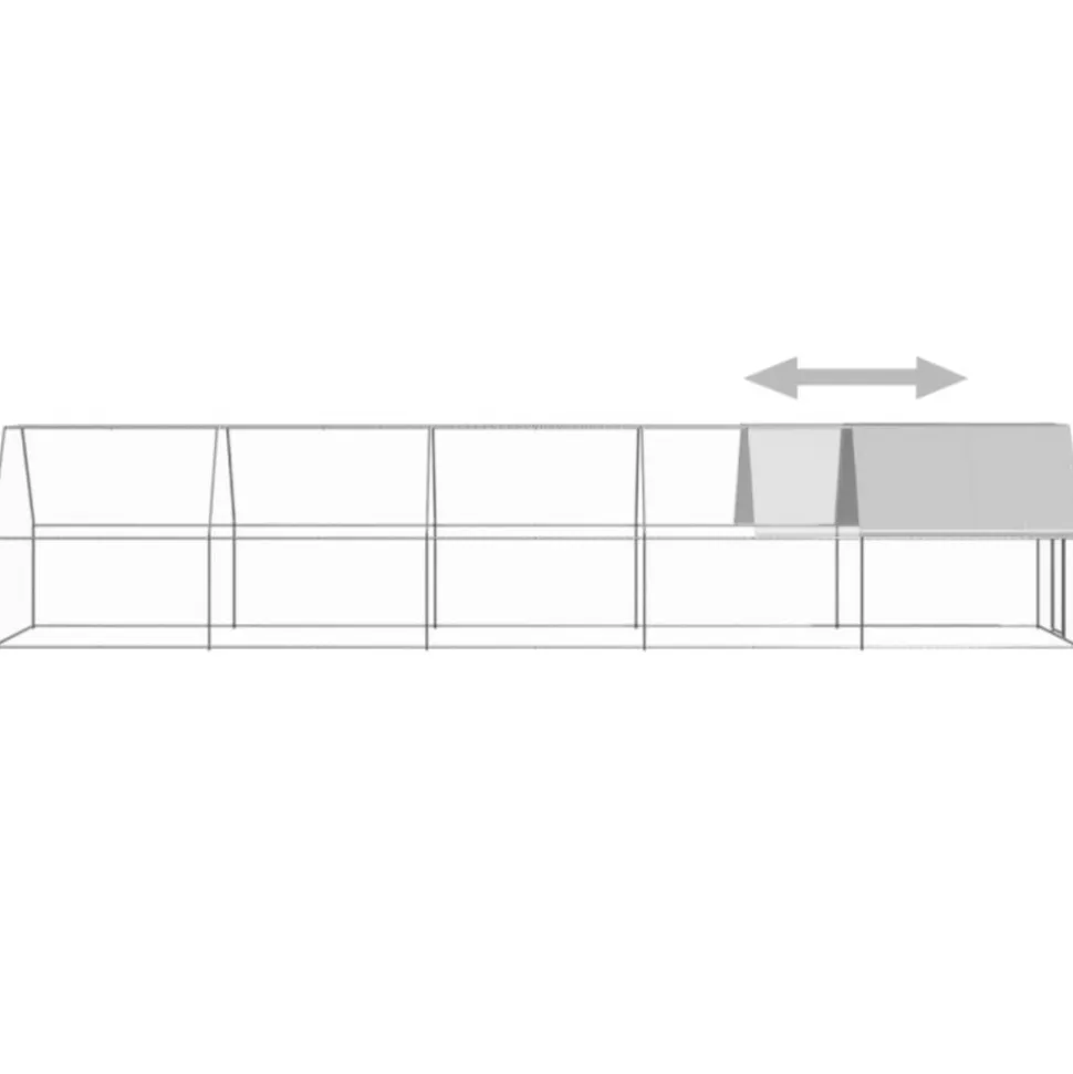 VIDAXL - Poulailler d extérieur 2x10x2 m acier galvanisé