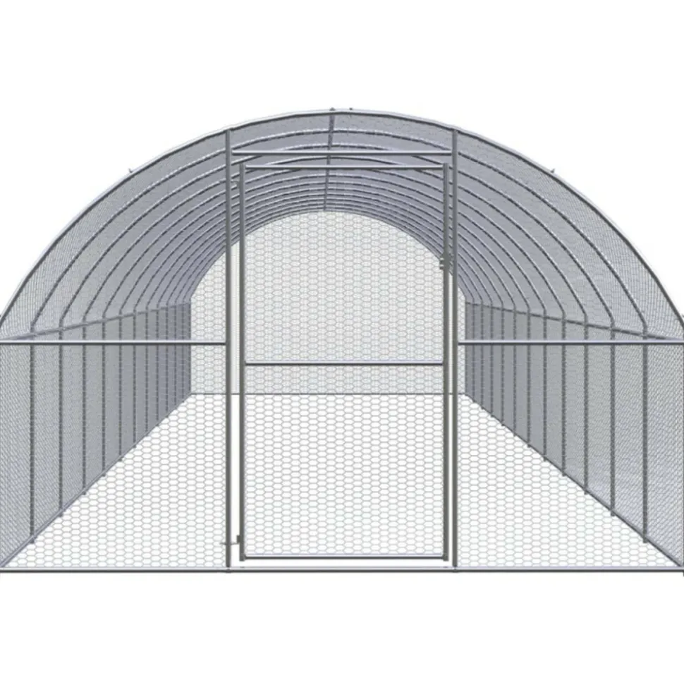 VIDAXL - Poulailler d extérieur 3x12x2 m acier galvanisé