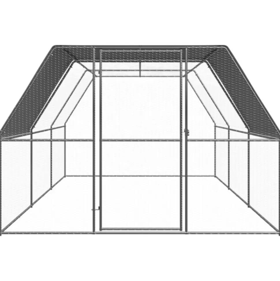 VIDAXL - Poulailler d extérieur 3x6x2 m acier galvanisé
