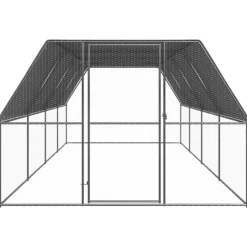 VIDAXL - Poulailler d extérieur 3x8x2 m acier galvanisé