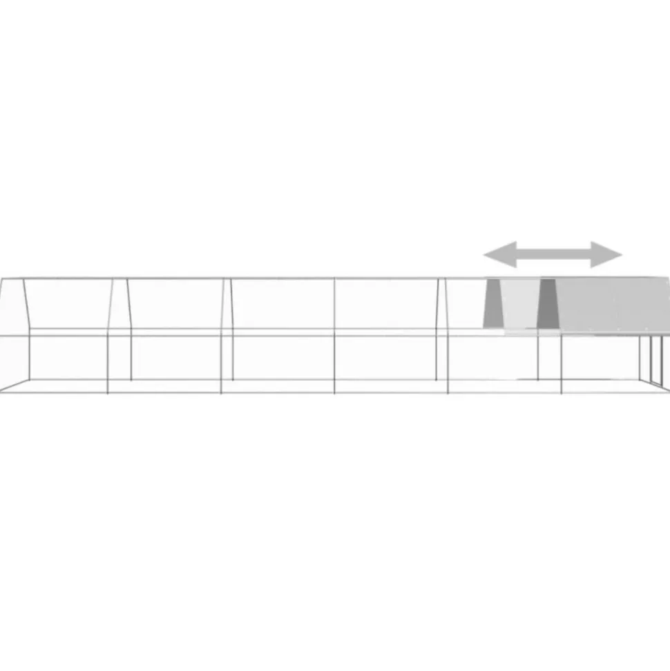 VIDAXL - Poulailler d extérieur 3x12x2 m acier galvanisé