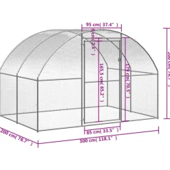 VIDAXL - Poulailler d extérieur 3x2x2 m acier galvanisé