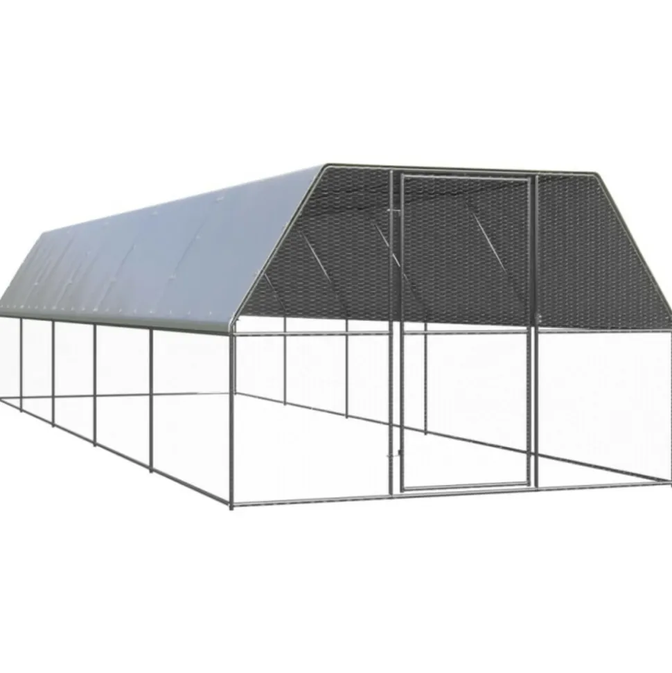 VIDAXL - Poulailler d extérieur 3x10x2 m acier galvanisé