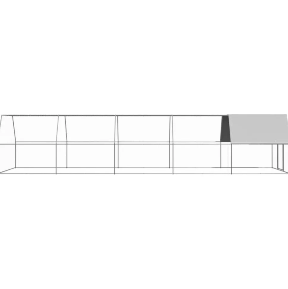 VIDAXL - Poulailler d extérieur 3x10x2 m acier galvanisé