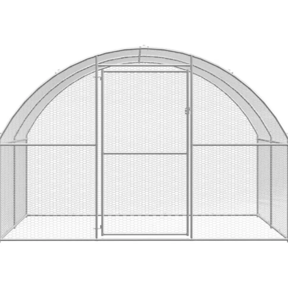 VIDAXL - Poulailler d extérieur 3x4x2 m acier galvanisé