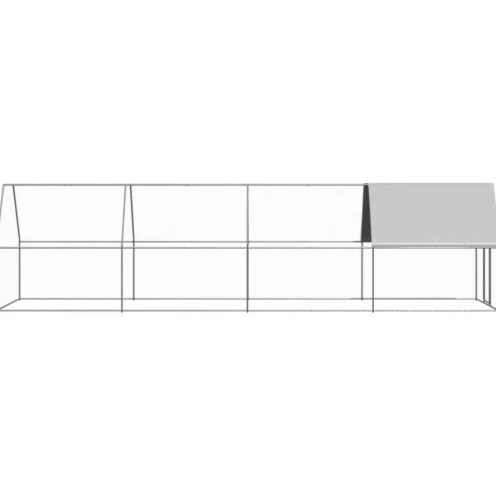 VIDAXL - Poulailler d extérieur 2x8x2 m acier galvanisé