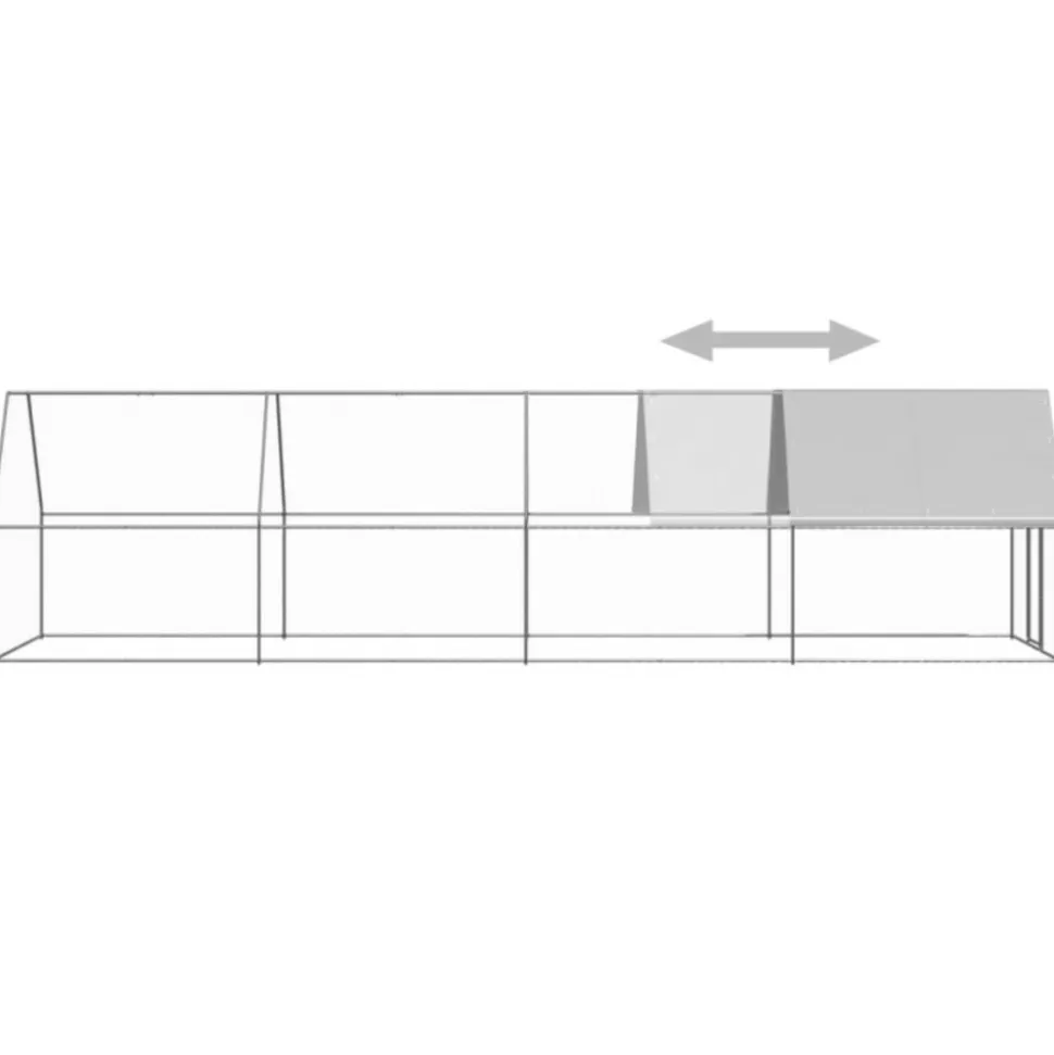 VIDAXL - Poulailler d extérieur 2x8x2 m acier galvanisé