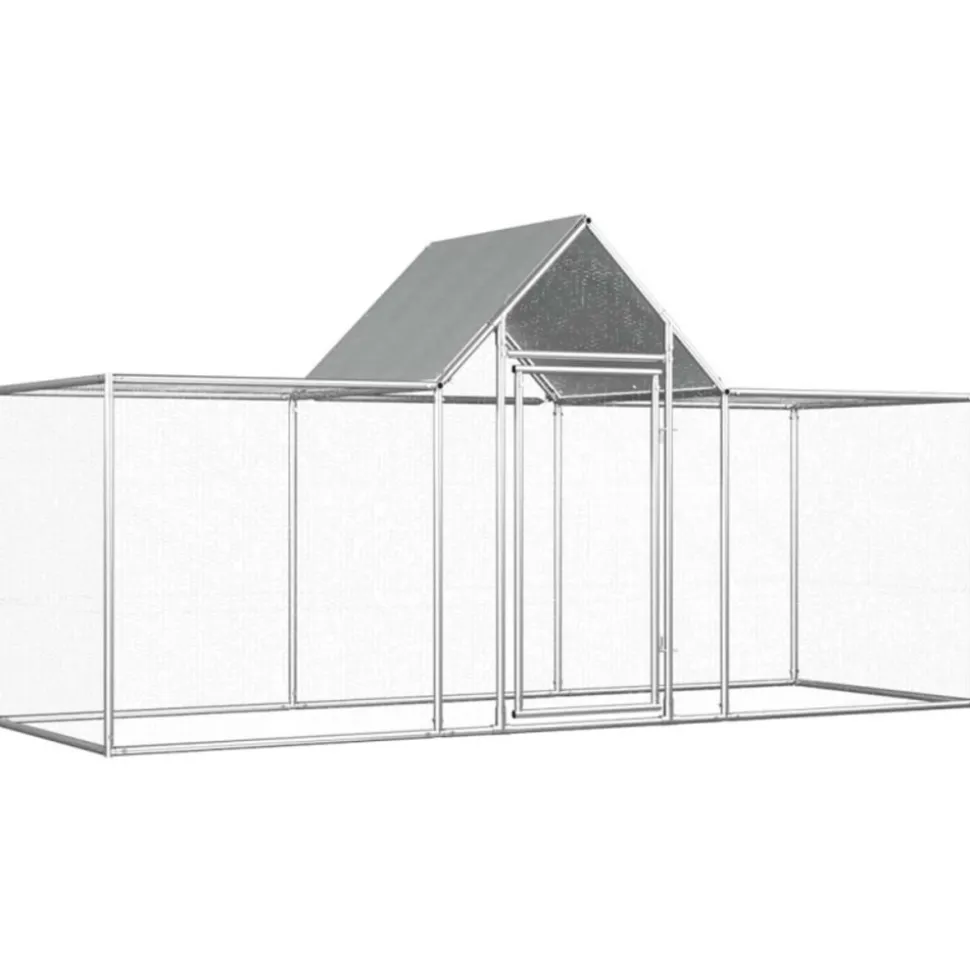 VIDAXL - Poulailler 3 x 1 x 1,5 m acier galvanisé