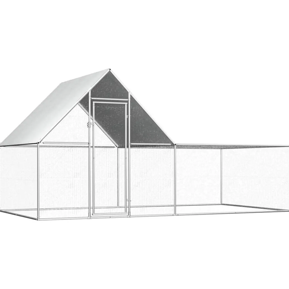 VIDAXL - Poulailler 4 x 2 x 2 m acier galvanisé