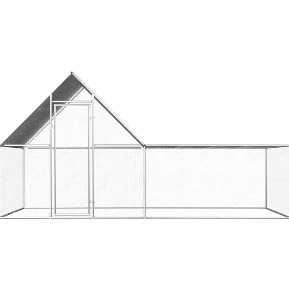 VIDAXL - Poulailler 4 x 2 x 2 m acier galvanisé