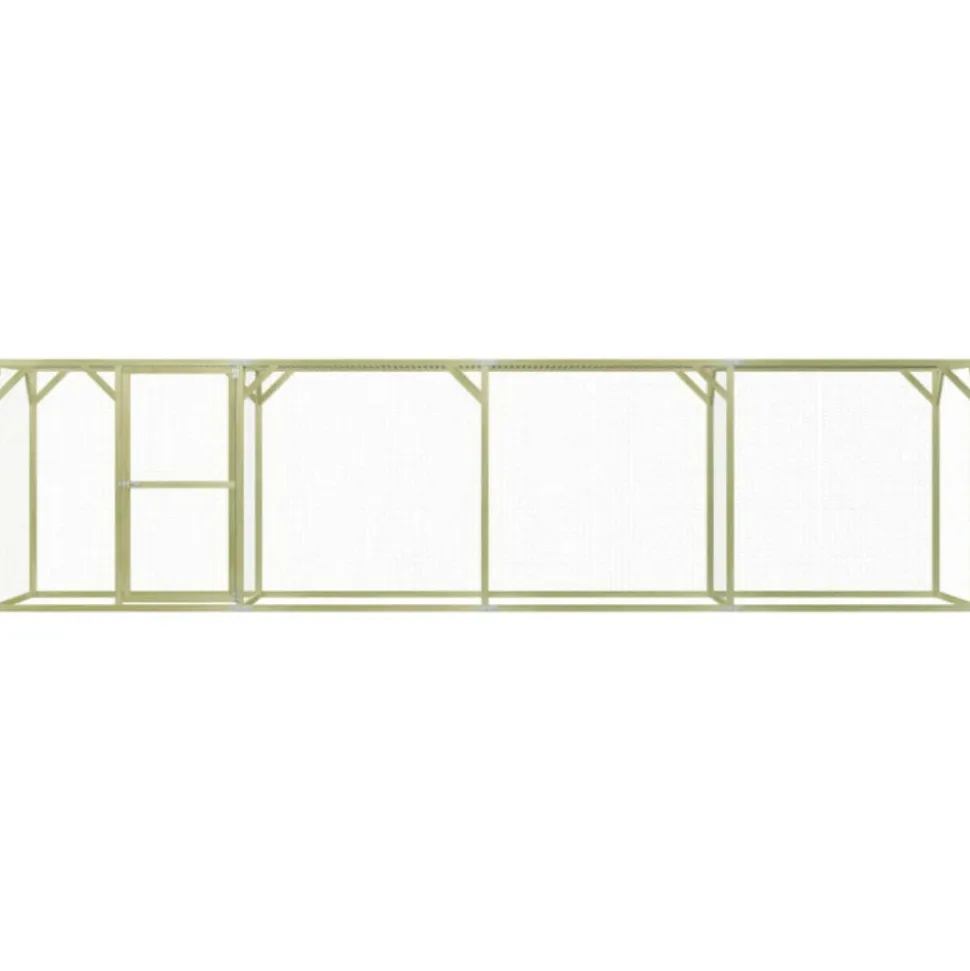 VIDAXL - Poulailler 1,5x6x1,5 m pinède imprégnée