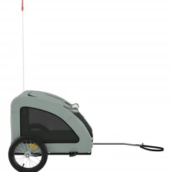 VIDAXL - Remorque de vélo pour animaux de compagnie gris