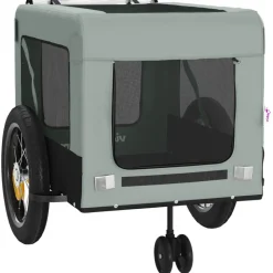 VIDAXL - Remorque de vélo pour animaux de compagnie gris et noir