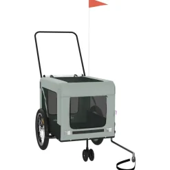 VIDAXL - Remorque de vélo pour animaux de compagnie gris et noir