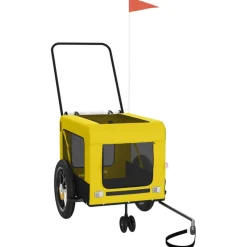 VIDAXL - Remorque de vélo pour animaux de compagnie jaune et noir