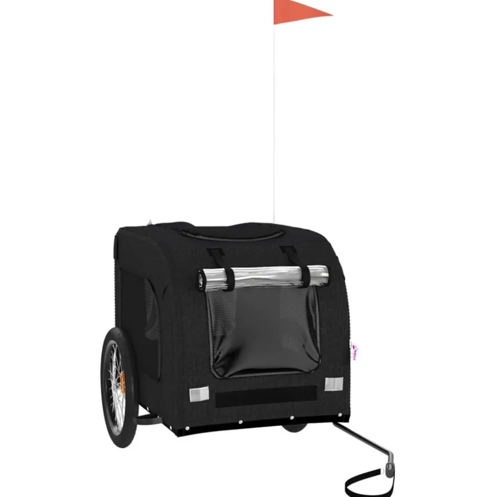 VIDAXL - Remorque de vélo pour animaux de compagnie noir