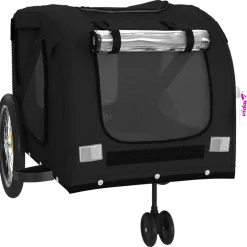VIDAXL - Remorque de vélo pour animaux de compagnie noir