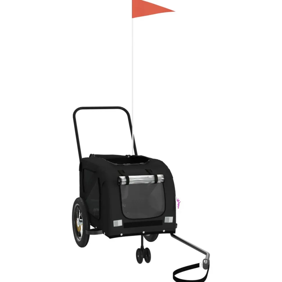 VIDAXL - Remorque de vélo pour animaux de compagnie noir