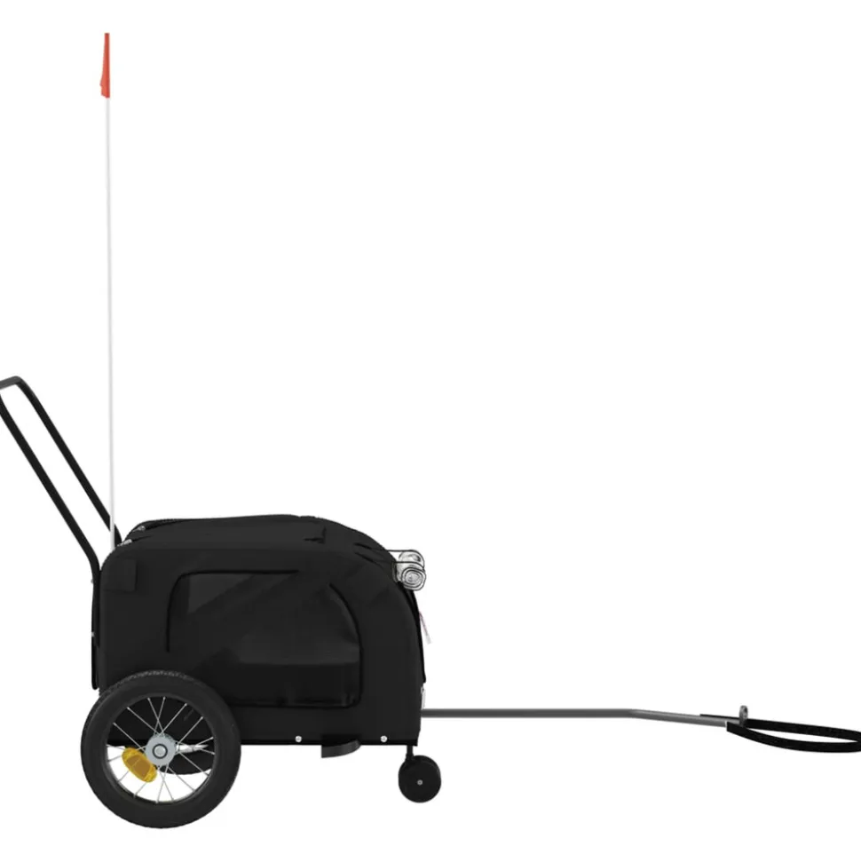 VIDAXL - Remorque de vélo pour animaux de compagnie noir