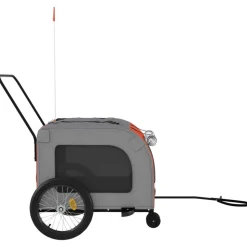 VIDAXL - Remorque de vélo pour animaux de compagnie orange et gris