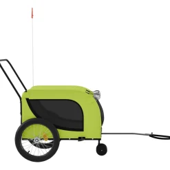 VIDAXL - Remorque de vélo pour animaux de compagnie vert et noir