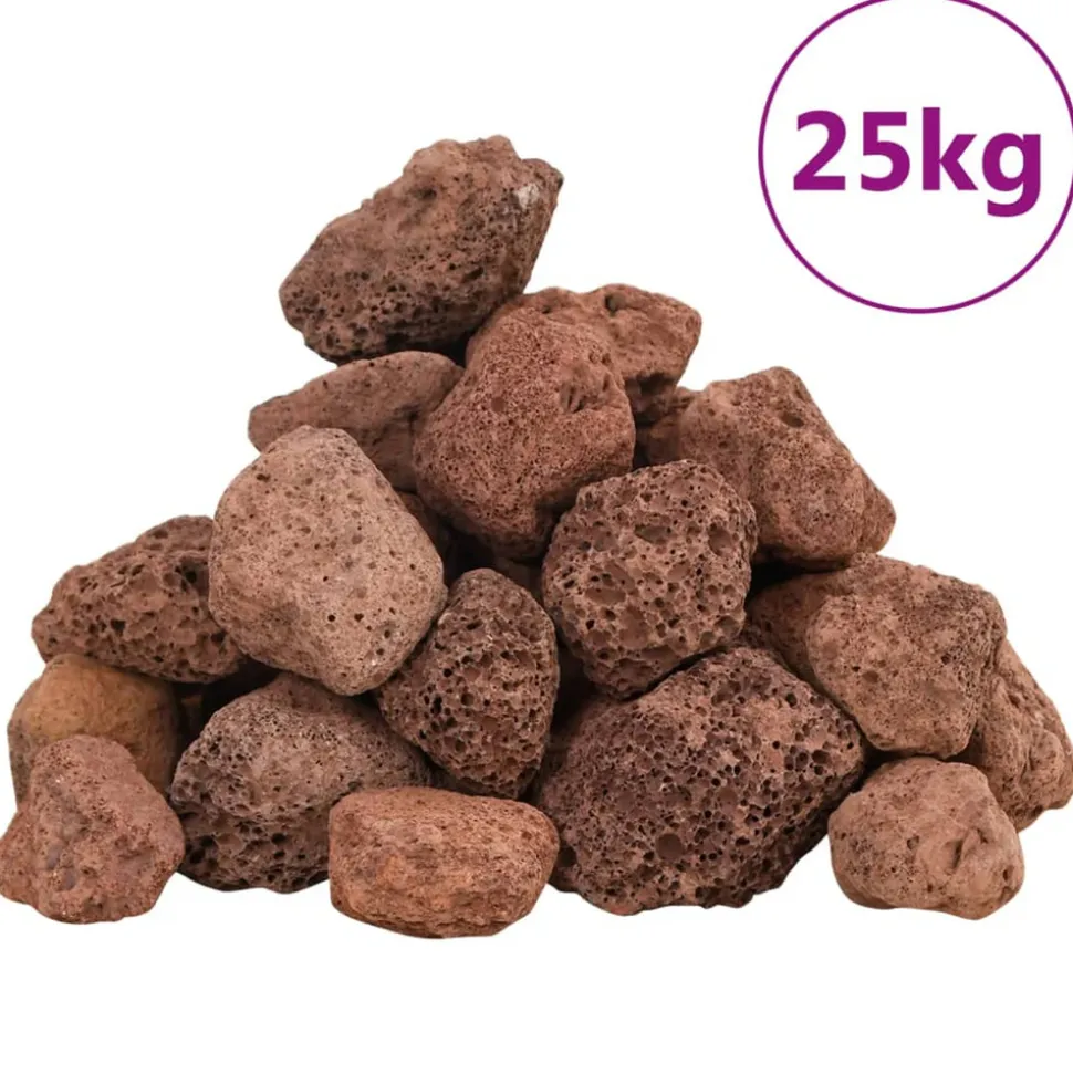 VIDAXL - Roches volcaniques 25 kg rouge 3-5 cm