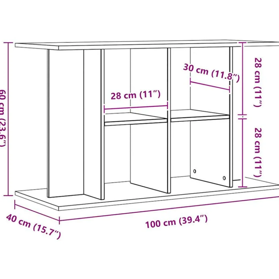 VIDAXL - Support d'aquarium chêne artisanal 100x40x60 cm bois ingénierie