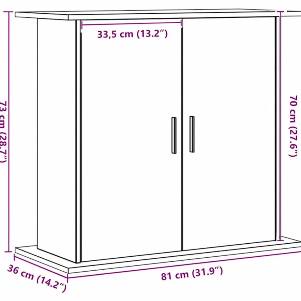 VIDAXL - Support d'aquarium chêne artisanal 81x36x73 cm bois ingénierie