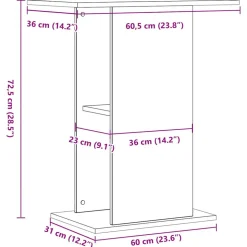 VIDAXL - Support d'aquarium vieux bois 36x60,5x72,5 cm bois d'ingénierie