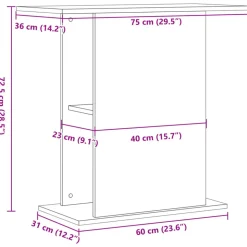 VIDAXL - Support d'aquarium vieux bois 36x75x72,5 cm bois d'ingénierie
