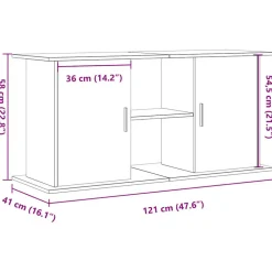 VIDAXL - Support pour aquarium vieux bois 121x41x58 cm bois d'ingénierie