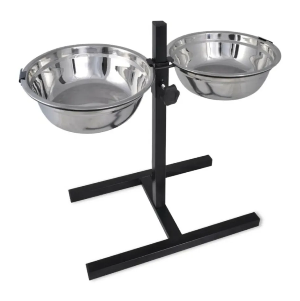 VIDAXL - Support réglable avec 2 bols de 41 l pour chien