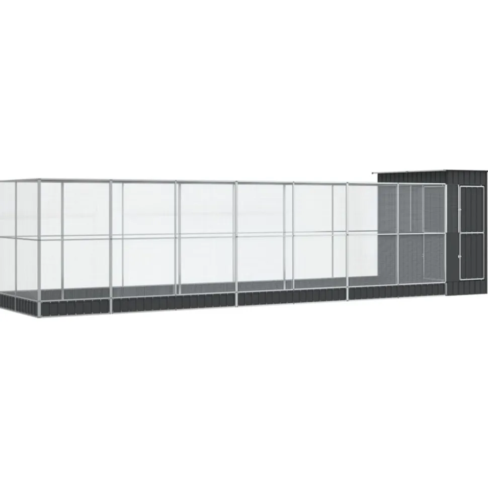 VIDAXL - Volière avec extension argenté 830x203x216 cm acier