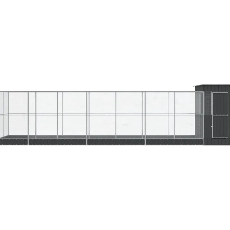 VIDAXL - Volière avec extension argenté 830x203x216 cm acier