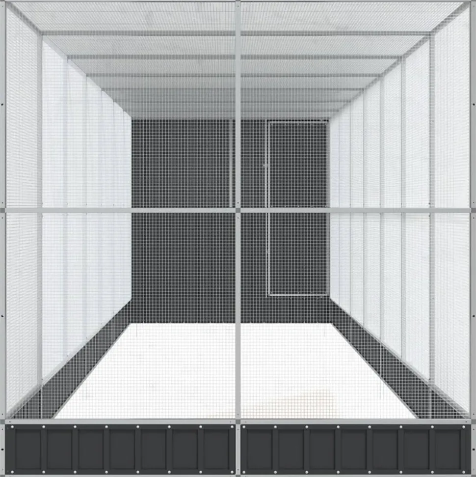 VIDAXL - Volière avec extension argenté 830x203x216 cm acier