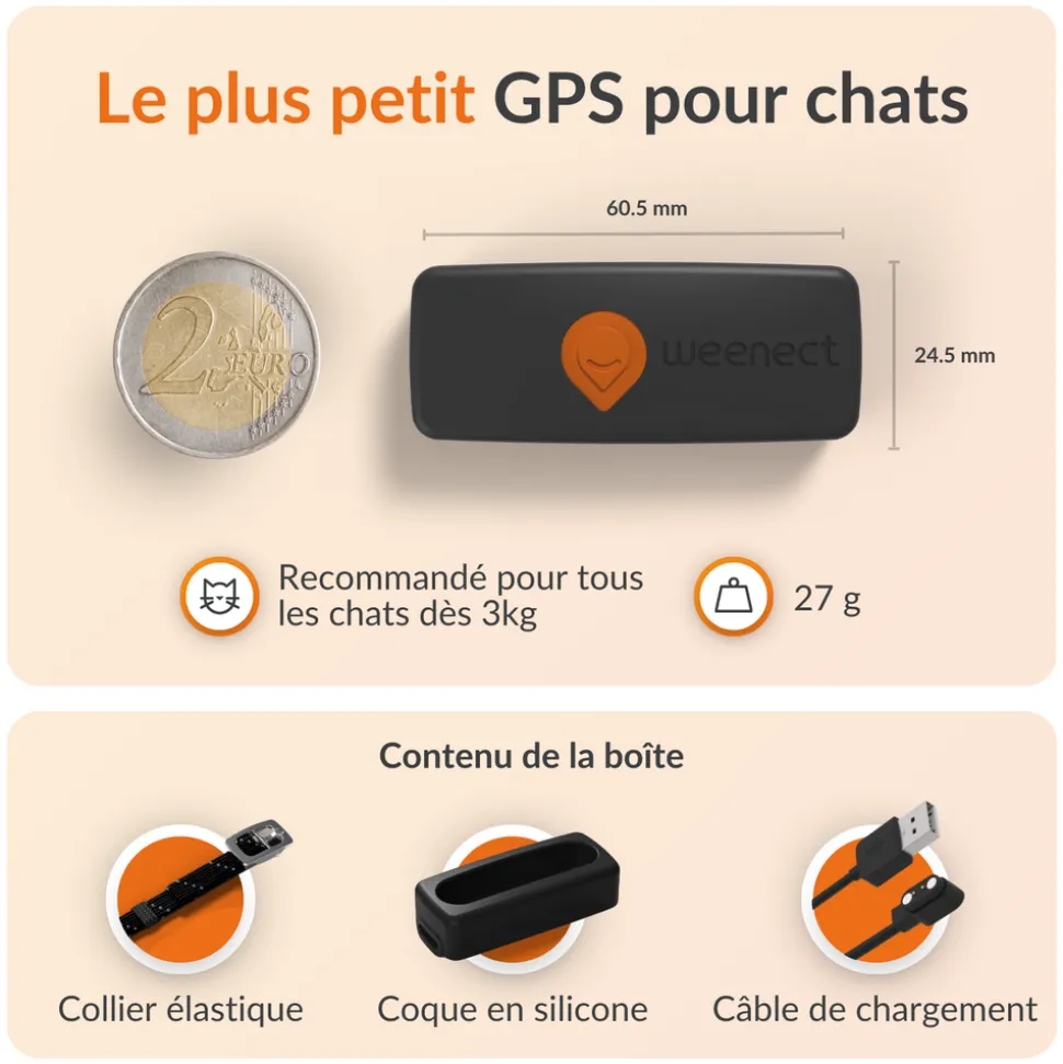 WEENECT - Weenect XS - collier gps pour chat (black edition )