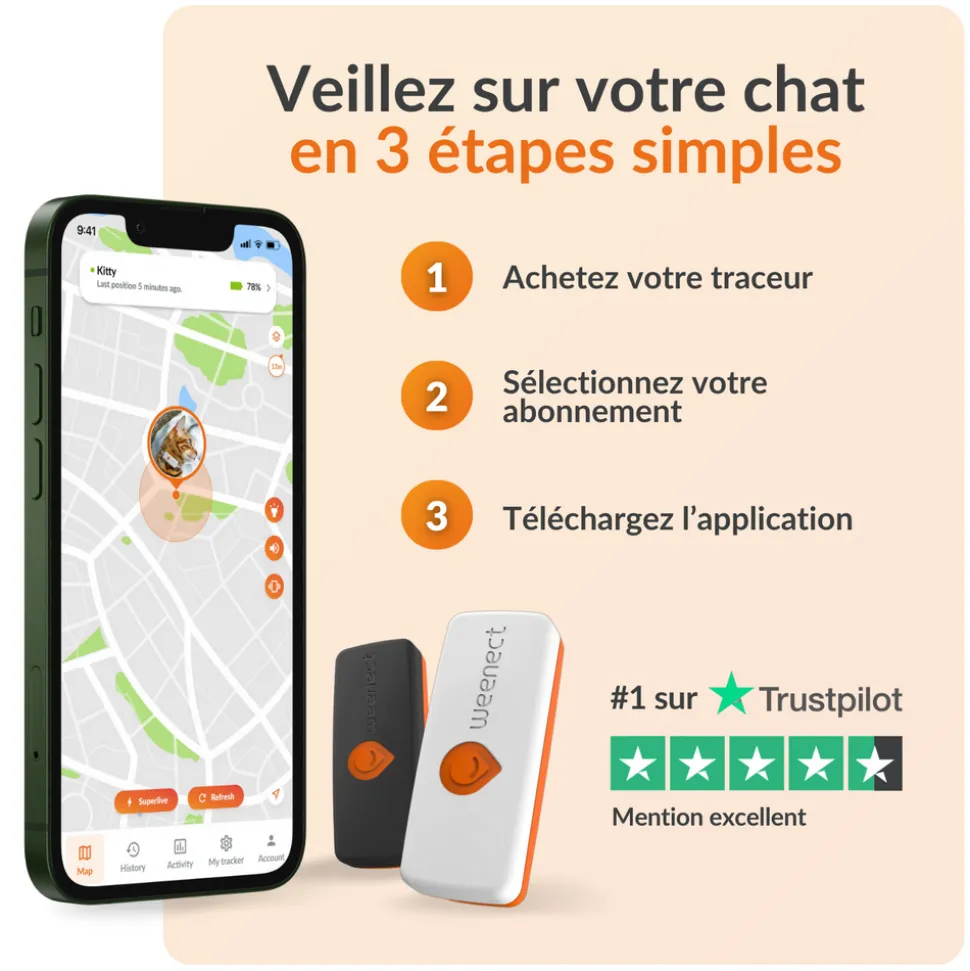 WEENECT - Weenect XS - collier gps pour chat ( white edition )