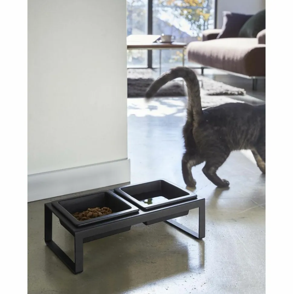YAMAZAKI - Double gamelle design surélevée pour chat tower