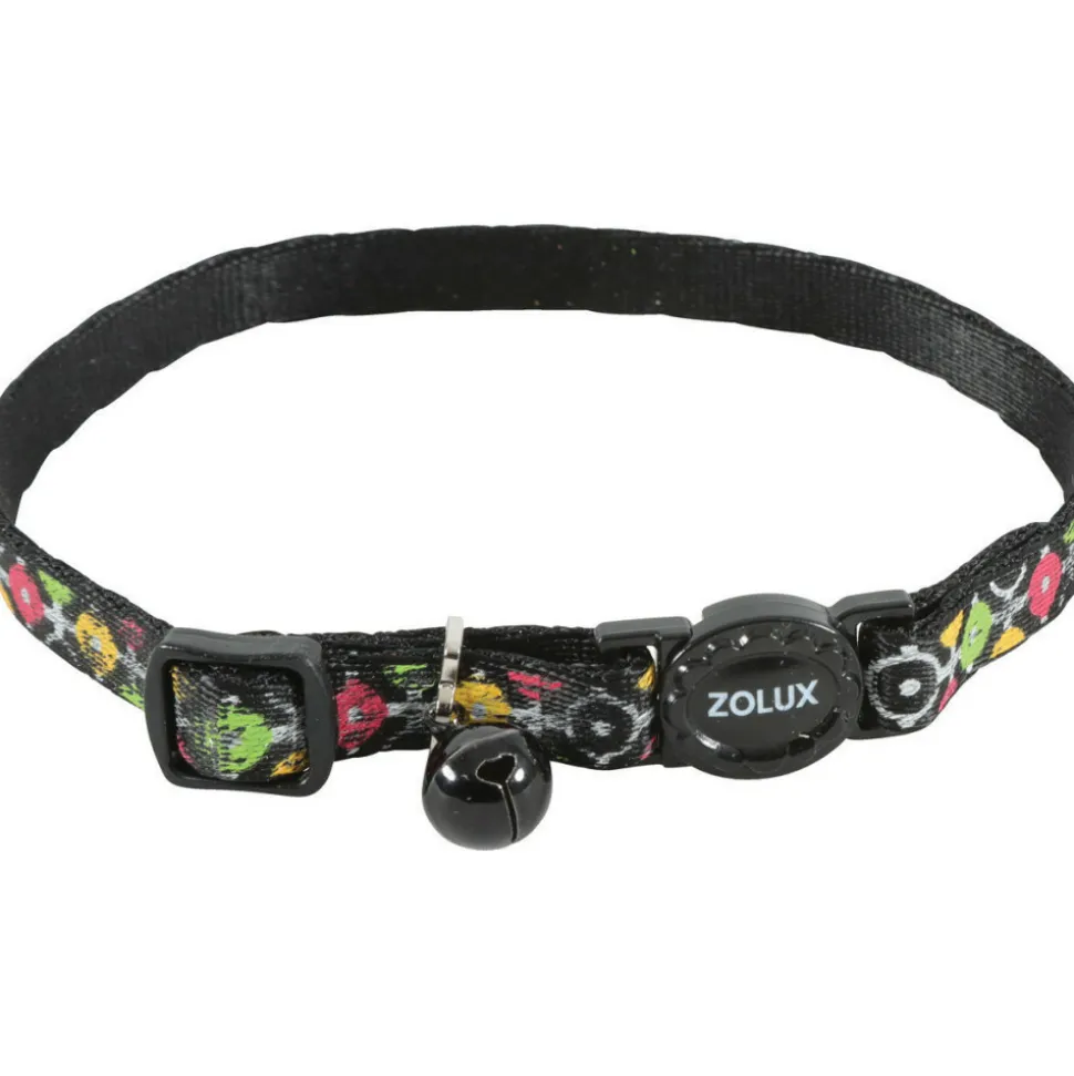 ZOLUX - Collier arrow nylon réglable de 17 à 30 cm. Noir . Pour chat.