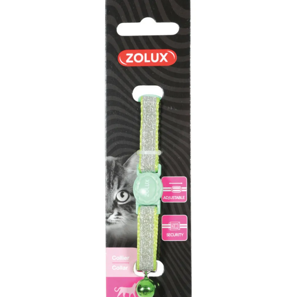ZOLUX - Collier shiny vert, réglable de 17 à 30 cm pour chat