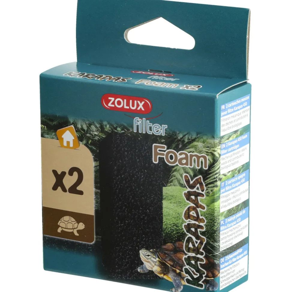 ZOLUX - 2 filtres cartouche mousse foam karapas pour tortue