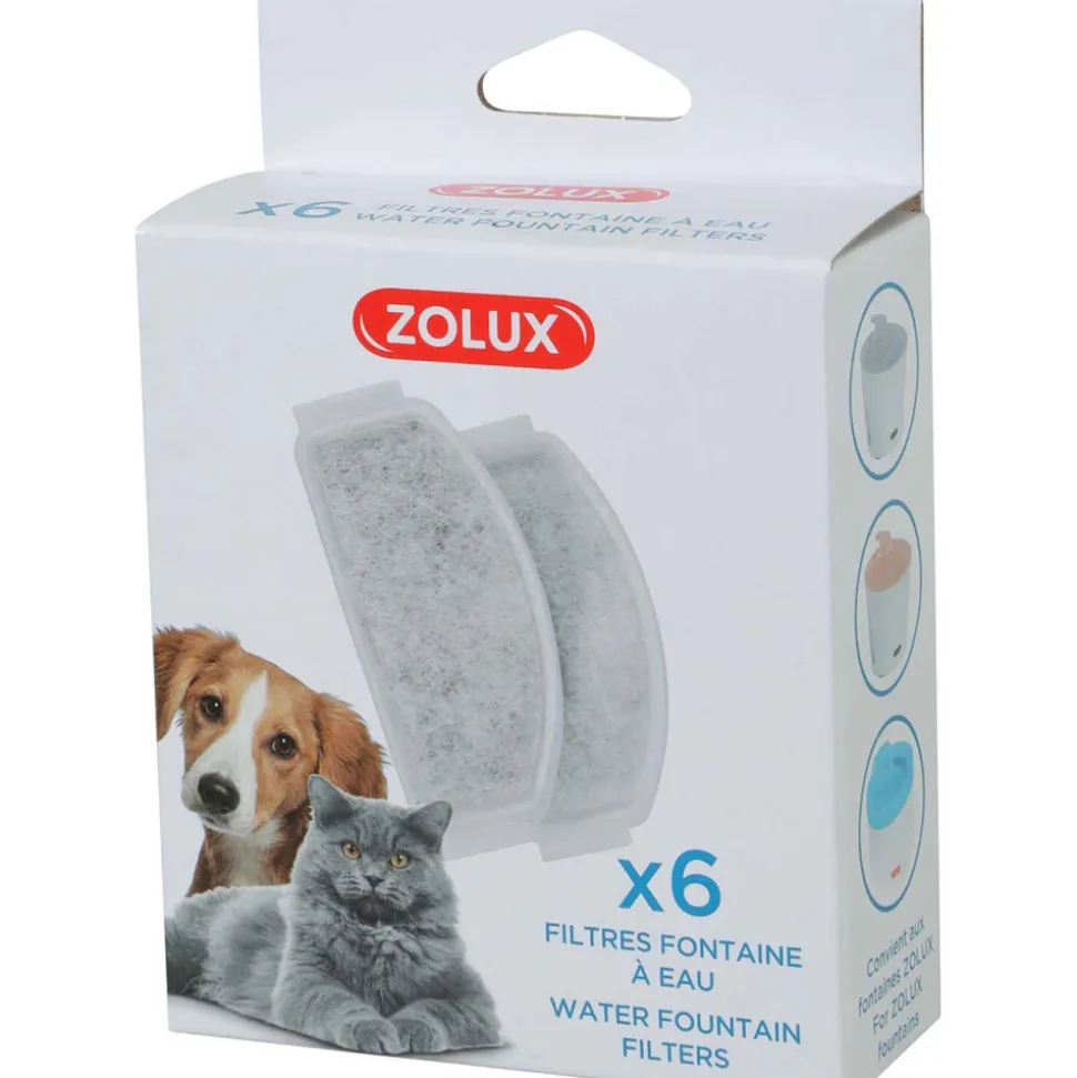 ZOLUX - Filtres pour fontaine à eau calypso (lot de 6)