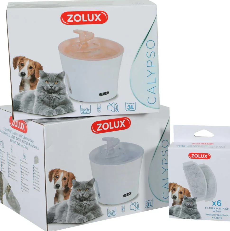 ZOLUX - Filtres pour fontaine à eau calypso (lot de 6)