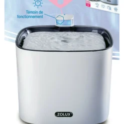 ZOLUX - Fontaine à eau silencieuse iguazu 3 litres pour chats et petits chiens