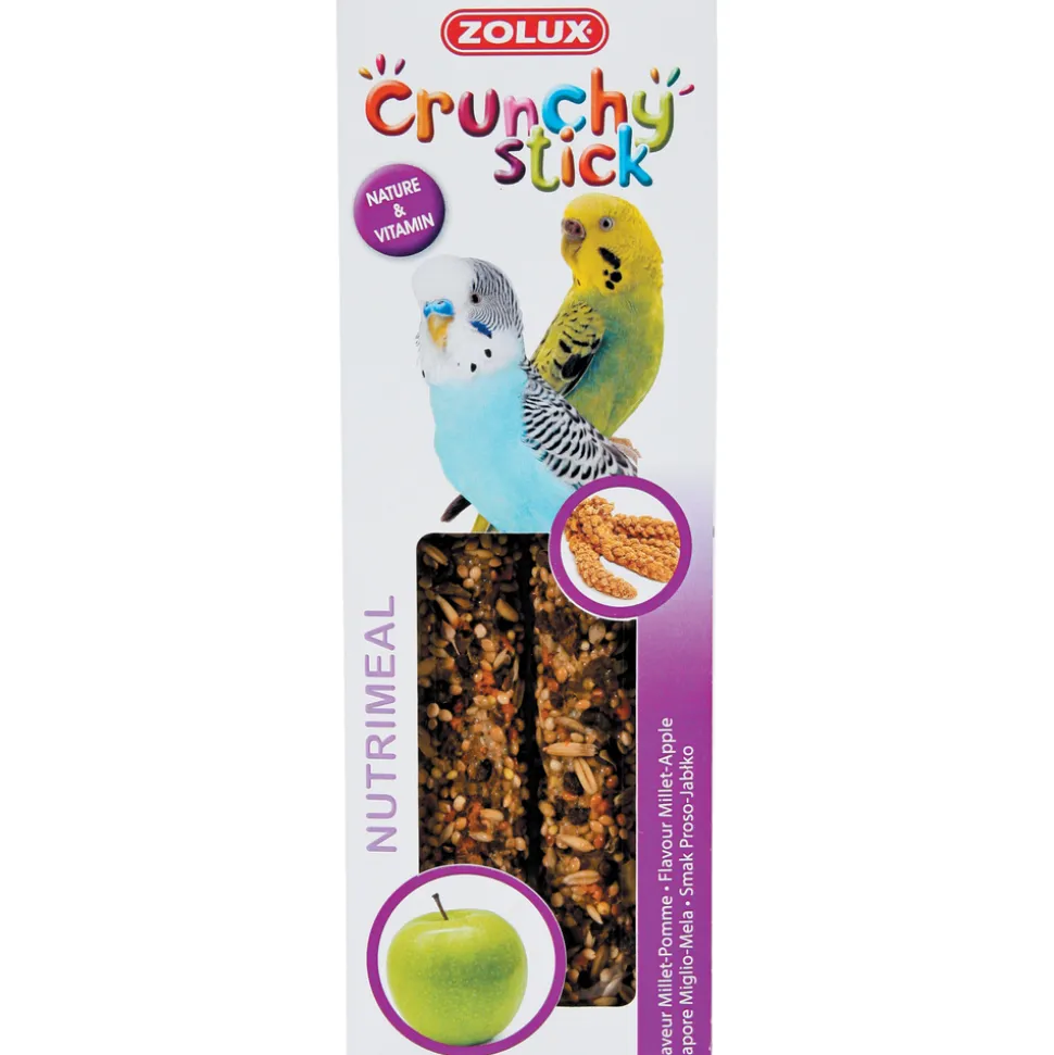 ZOLUX - Friandise Crunchy Stick millet pomme pour perruches x2 - 85 g