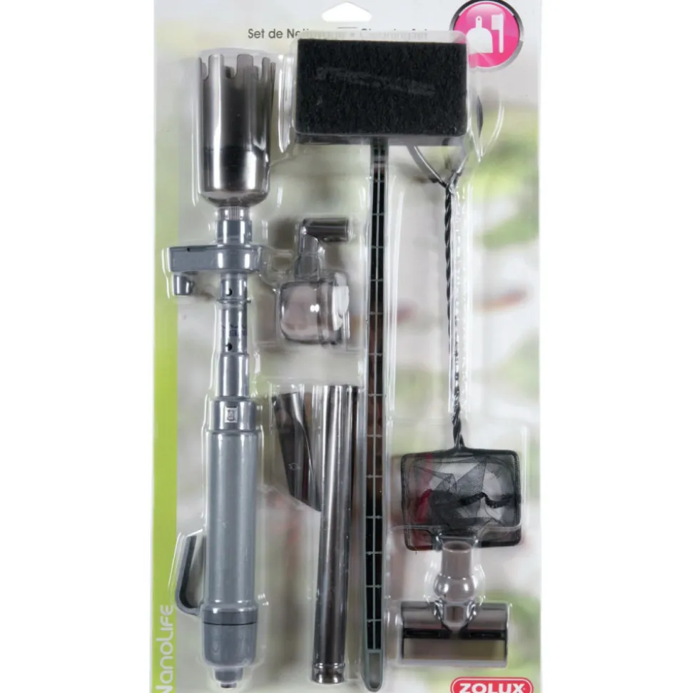 ZOLUX - Kit de nettoyage aquarium aspirateur + racloir + épuisette