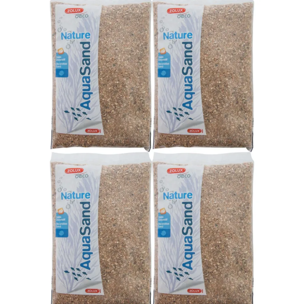 ZOLUX - Sol décoratif naturel aquasand nat rivière 1kg (lot de 4)